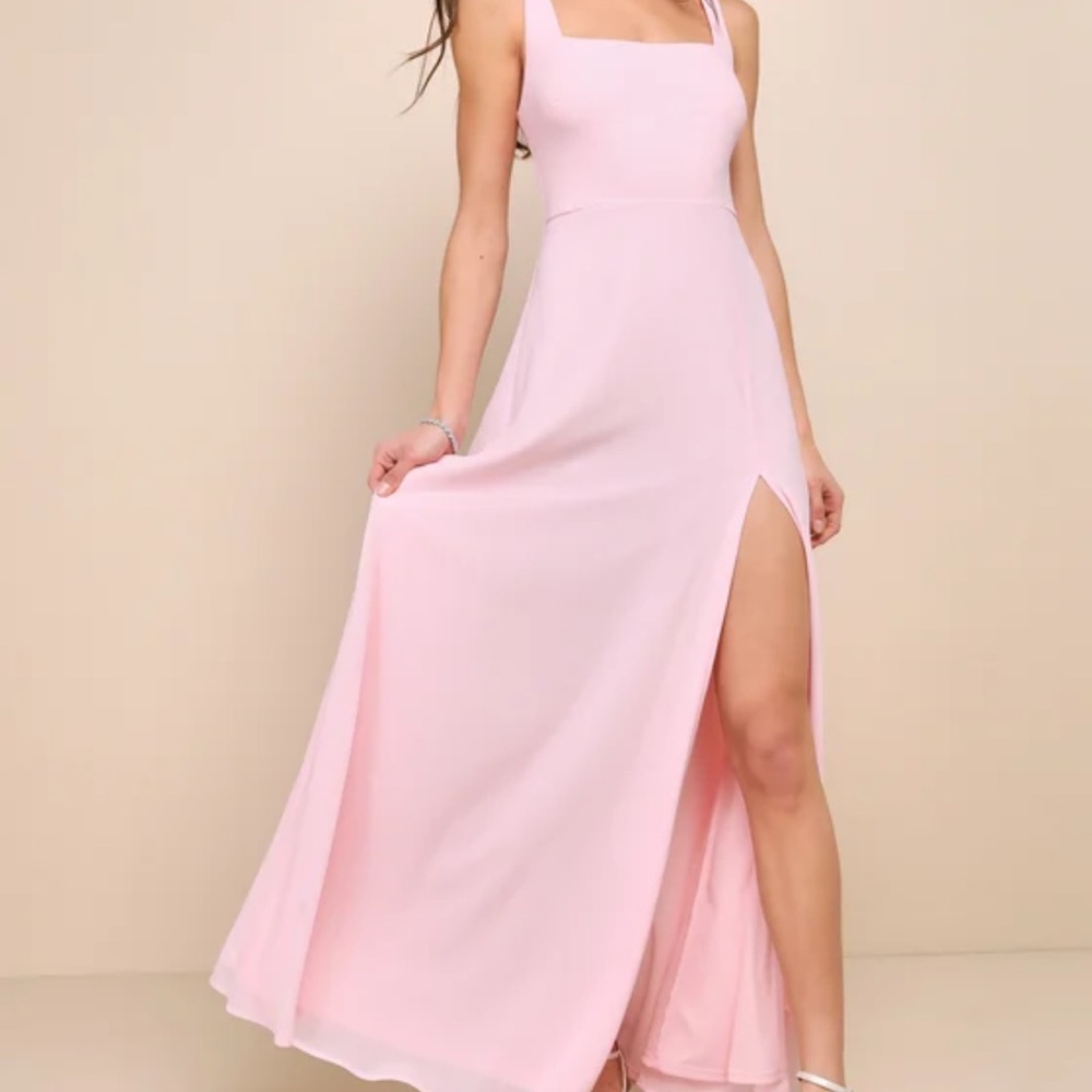 Elegant Pink Sleeveless Dress